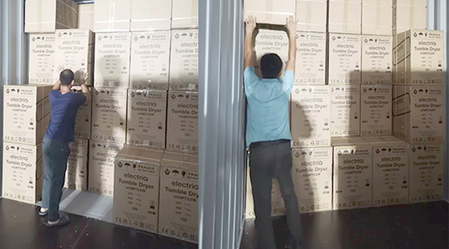 講效率！快速完成英國客戶Electriq衣物烘干機裝柜出貨任務(wù)